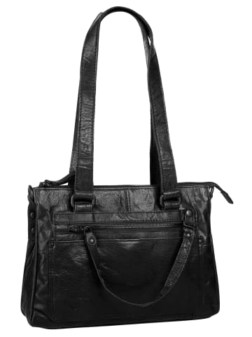 SPIKES & SPARROW Shopper echt Leder in schwarz