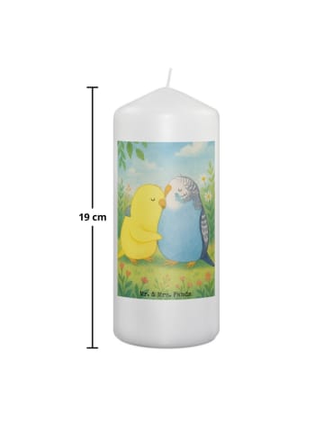 Mr. & Mrs. Panda Weihnachtskerze Wellensittich Liebe Design ohne... in Weiß