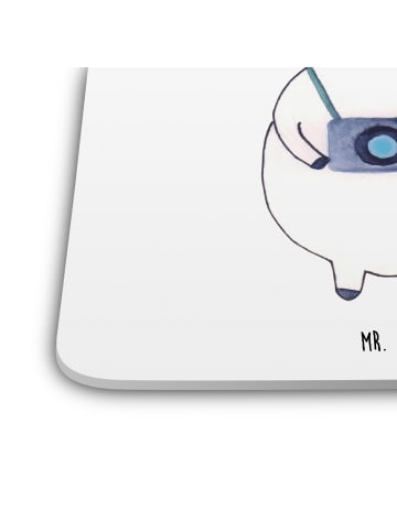 Mr. & Mrs. Panda Tischuntersetzer Einhorn Fotograf ohne Spruch in Weiß