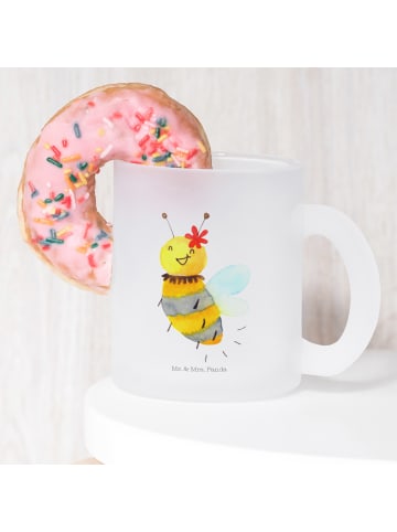 Mr. & Mrs. Panda Trinkglas Biene Blume ohne Spruch in Transparent