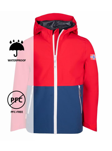 Trollkids Regenjacke "Haugesund" in Hellrot / Blau