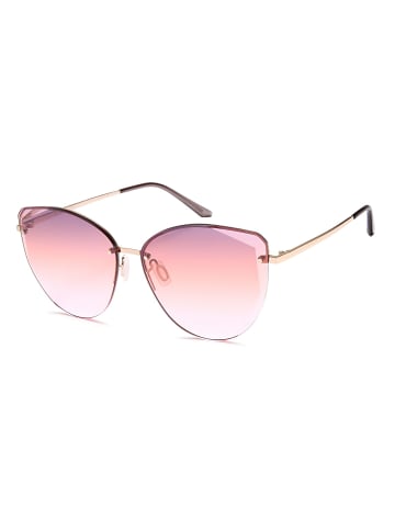 styleBREAKER Cateye Sonnenbrille in Gold / Apricot Verlauf