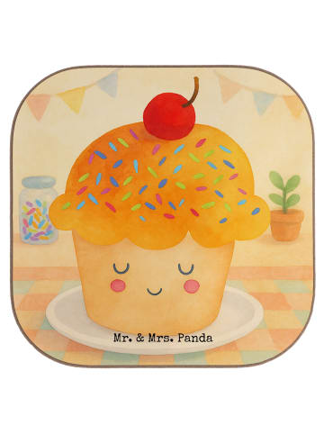 Mr. & Mrs. Panda Tassen Untersetzer Cupcake Design ohne Spruch in Weiß