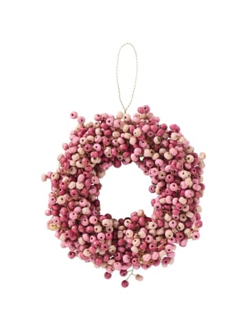 IB Laursen Kranz mit Holzperlen Stillenat handgefertigt in rosa