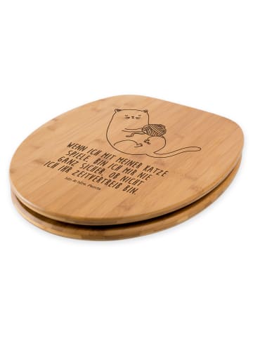 Mr. & Mrs. Panda Toilettendeckel Katze Wolle mit Spruch in Transparent