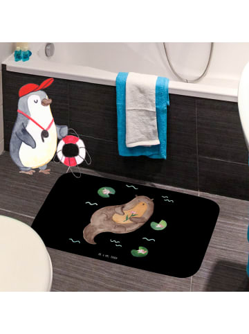 Mr. & Mrs. Panda Badezimmerteppich Otter Seerose ohne Spruch in Schwarz