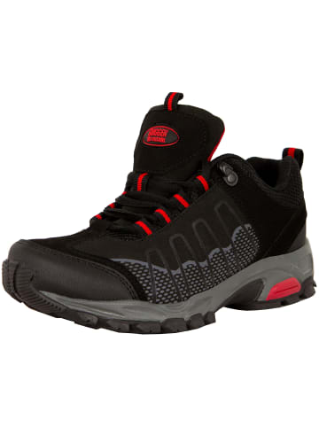 GUGGEN MOUNTAIN Wanderschuhe Trekkingschuhe Bergschuhe für Damen Linien Punkte in Schwarz-Rot