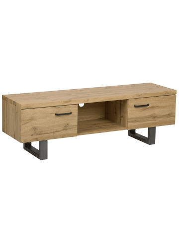 Beliani TV-Möbel TIMBER in Braun/Grau - (W) 140 x (H) 47 x (L) 41 cm