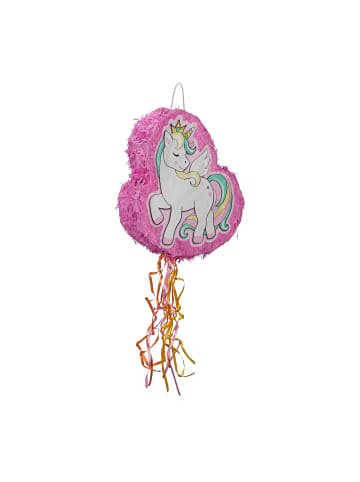 relaxdays Pinata "Einhorn" in Rosa  - (B)42 x (H)43 x (T)9 cm