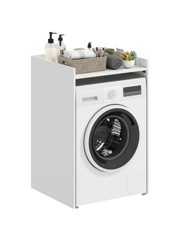 HOMCOM Badezimmerschrank-64L x 60B x 97,5H cm-Weiß