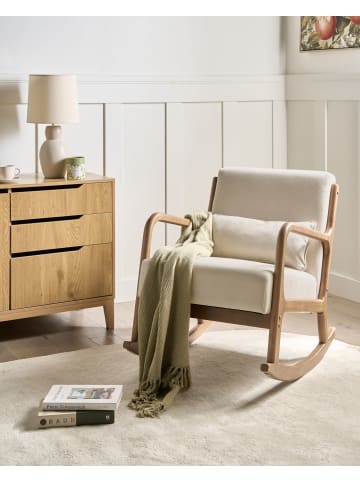 Beliani Schaukelsessel SKOVDE in Beige/Braun - (W) 66 x (H) 82 x (L) 79 cm
