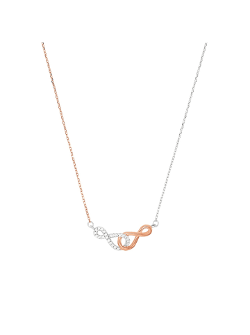 Amor Kette mit Anhänger Silber 925, rhodiniert+rosévergoldet in Bicolor