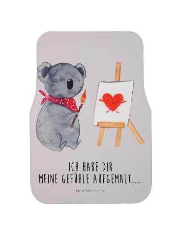 Mr. & Mrs. Panda Auto-Fußmatte Koala Künstler mit Spruch in Grau Pastell