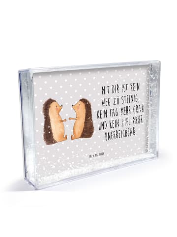 Mr. & Mrs. Panda Schneerahmen Igel Liebe mit Spruch in Grau Pastell