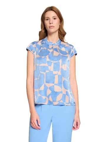 Bluse in blau beige