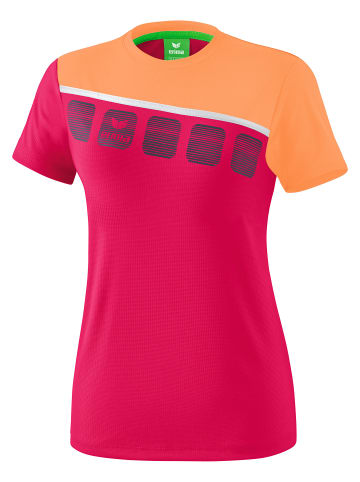 erima 5-C T-Shirt in love rose/peach/weiss