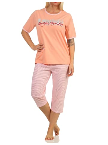 NORMANN CapriSchlafanzug Hose "New York City Loving" - 65217 in apricot