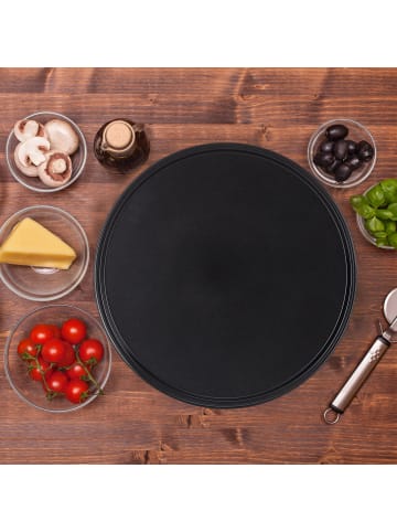 relaxdays 10x Pizzablech in Grau - Ø 32 cm