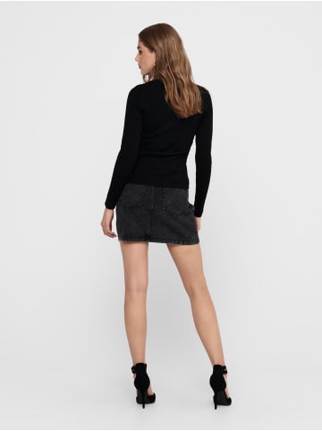 JACQUELINE de YONG Strickpullover Eleganter Langarm Rundhals Pullover in Schwarz