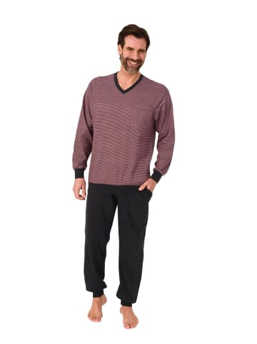 NORMANN Langarm Schlafanzug Pyjama Bündchen print 125 101 90 518 in rot1