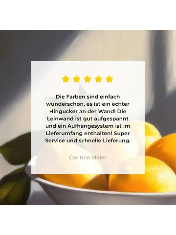 MuchoWow Leinwand Bilder Gelb