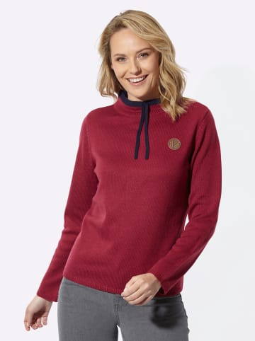 Sieh an! Stehkragen-Pullover in kirsche-marine