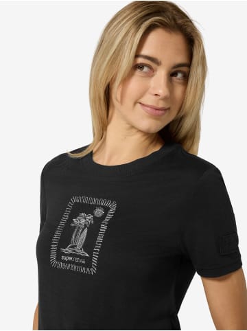 super.natural W PALM ISLAND BIO J TEE in schwarz