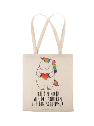 Mr. & Mrs. Panda Tragetasche Einhorn Herz mit Spruch in Creme