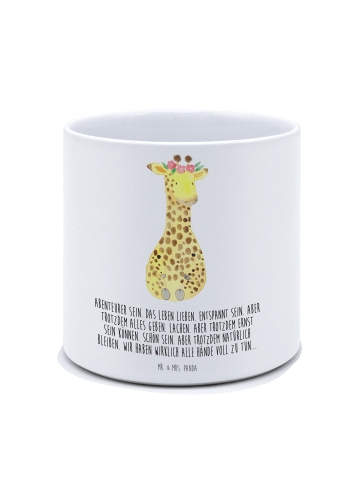 Mr. & Mrs. Panda XL Blumentopf Giraffe Blumenkranz mit Spruch in Weiß