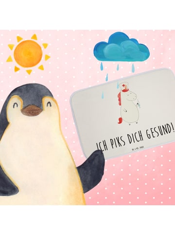 Mr. & Mrs. Panda Badeteppich Einhorn Krankenschwester mit Spruch in Weiß