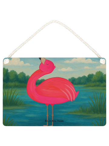 Mr. & Mrs. Panda Wanddeko Flamingo Stolz Design ohne Spruch in Weiß