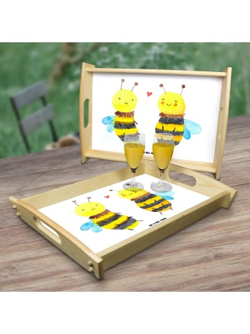 Mr. & Mrs. Panda Servier Tablett Biene Verliebt ohne Spruch in Weiß