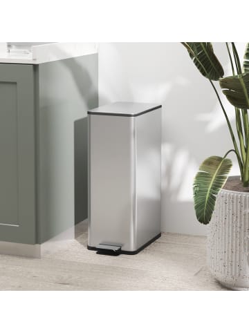 HOMCOM Mülleimer-21,5L x 37,2B x 57H cm-Silber