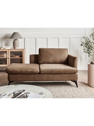 Beliani Chaiselongue SIEVOZ in Braun/Schwarz - (W) 155 x (H) 84 x (L) 85 cm
