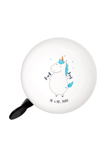 Mr. & Mrs. Panda Fahrradklingel Einhorn Fitness ohne Spruch in Weiß
