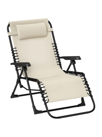 Outsunny Sonnenliege 90L x 65B x 112H cm Beige