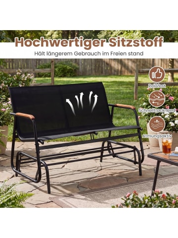 COSTWAY Gartenbank Schaukelbank 2-Sitzer in Schwarz