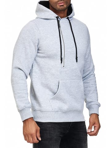 Rusty Neal Streetwear Kapuzen-Sweatshirt mit 1/2 Zipper in Grau