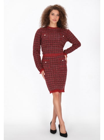 faina Women Sweater in burgundy black gold