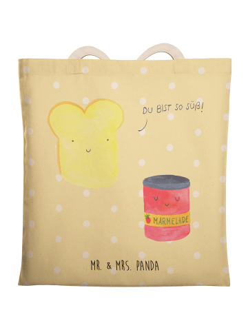 Mr. & Mrs. Panda Beuteltasche Toast Marmelade ohne Spruch in Gelb Pastell