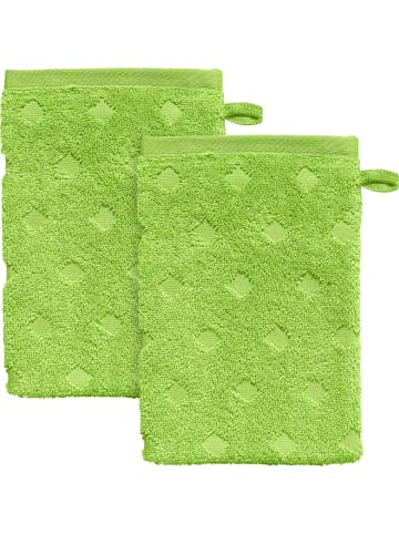 Erwin Müller Frottier Waschhandschuh 2er-Pack Baden-Baden in apfelgrün
