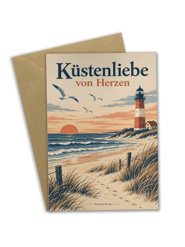 Mr. & Mrs. Panda Grußkarte Leuchtturm nostalgisch Design mit Spruch in Weiß