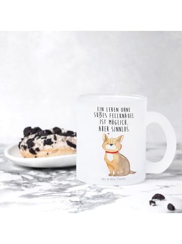 Mr. & Mrs. Panda Teeglas Hund Glück mit Spruch in Transparent