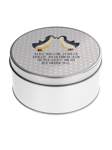 Mr. & Mrs. Panda Aufbewahrungsbox Pinguin Liebe mit Spruch in Grau Pastell