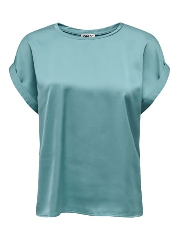 ONLY Glänzendes Silky Shirts Oberteil mit Seiden Optik in Grün-2