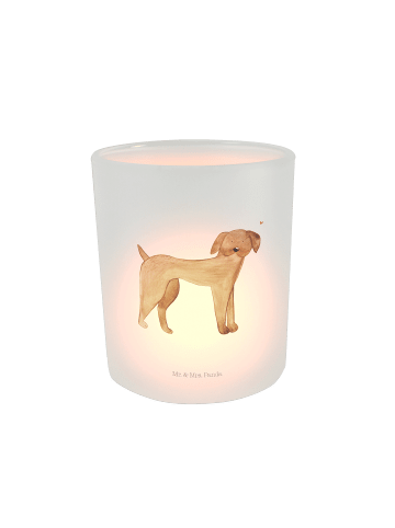 Mr. & Mrs. Panda Windlicht Glas Hund Dogge ohne Spruch in Transparent