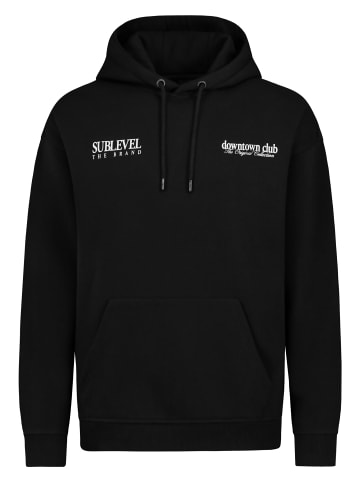 Sublevel Kapuzenpullover mit Front-Print und Kängurutasche in Schwarz