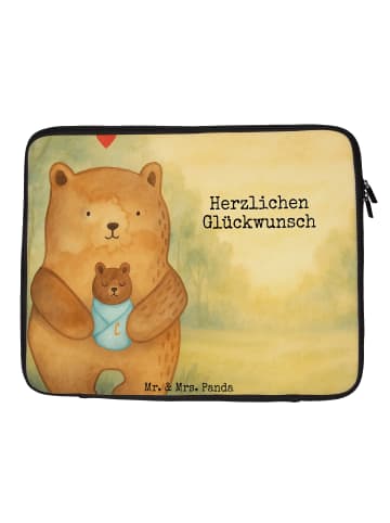 Mr. & Mrs. Panda Laptop Sleeve Bär Baby Design mit Spruch in Weiß