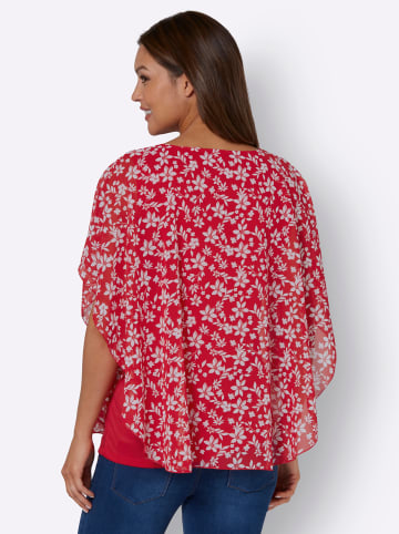 Sieh an! Georgettebluse in rot-gemustert