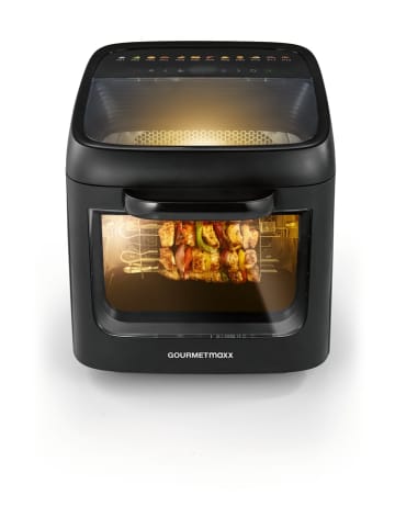 Gourmet Maxx Heißluft-Ofen Panoramadach 1800W schwarz Schwarz